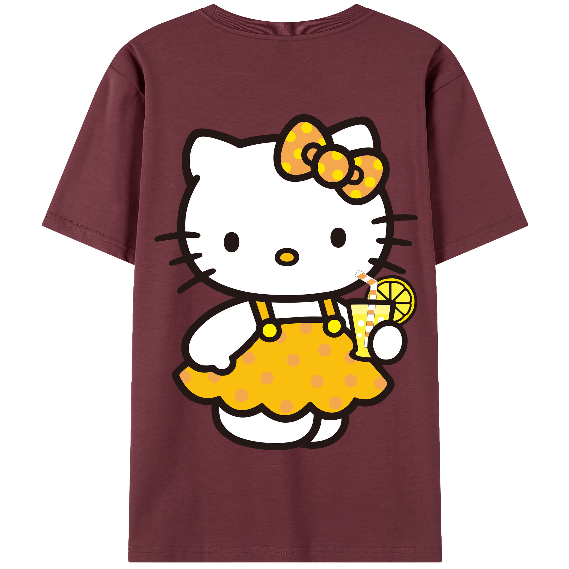 （画像用） Hello Kitty ハローキティ 綿100％半袖Tシャツ（背面プリント）